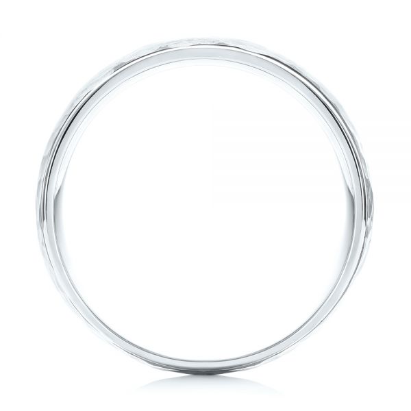 Platinum And 14K Gold Platinum And 14K Gold Two-tone Hammered Men's Wedding Band - Front View - 103024