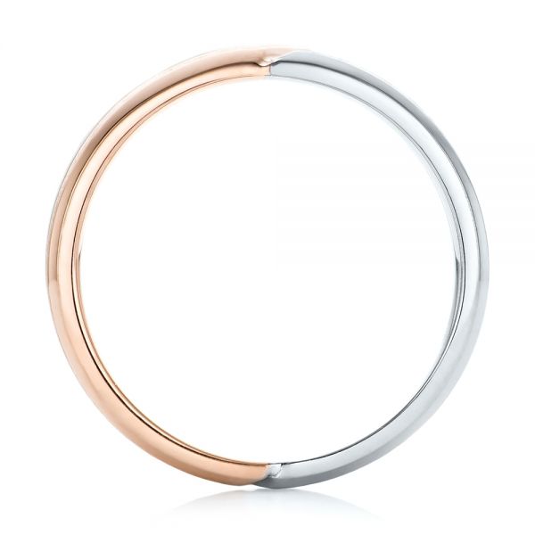 14k Rose Gold And Platinum Two-tone Men's Wedding Band ...
