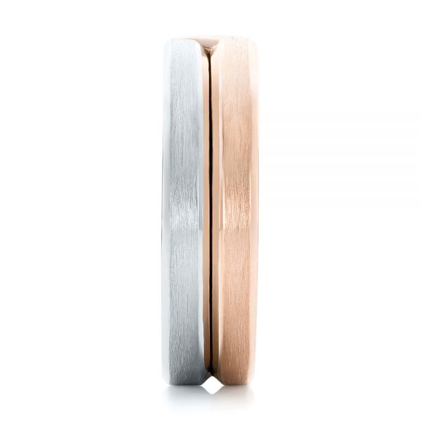 14k Rose Gold And 14K Gold 14k Rose Gold And 14K Gold Two-tone Men's Wedding Band - Side View -  102603