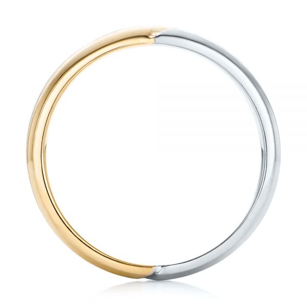 18k Yellow Gold And Platinum 18k Yellow Gold And Platinum Two-tone Men's Wedding Band - Front View - 102603