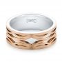  14K Gold And 14k Rose Gold Two-tone Filigree Men's Band - Flat View -  103127 - Thumbnail