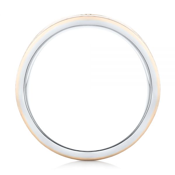 14K Gold And 14k Rose Gold Two-tone Filigree Men's Band - Front View - 103127