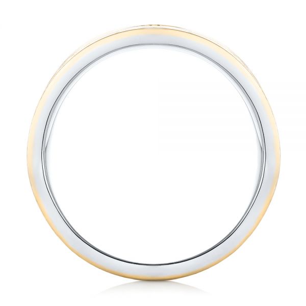 14K Gold And 18k Yellow Gold 14K Gold And 18k Yellow Gold Two-tone Filigree Men's Band - Front View - 103127