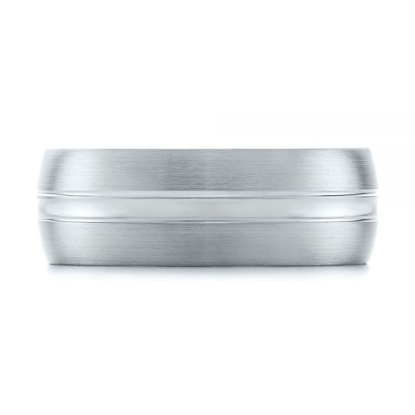 18K Gold And 18k White Gold 18K Gold And 18k White Gold Two-tone Men's Wedding Band - Top View - 103837