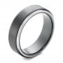 Two-tone Zirconium Men's Wedding Ring - Three-Quarter View -  105893 - Thumbnail