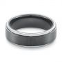 Two-tone Zirconium Men's Wedding Ring - Flat View -  105893 - Thumbnail