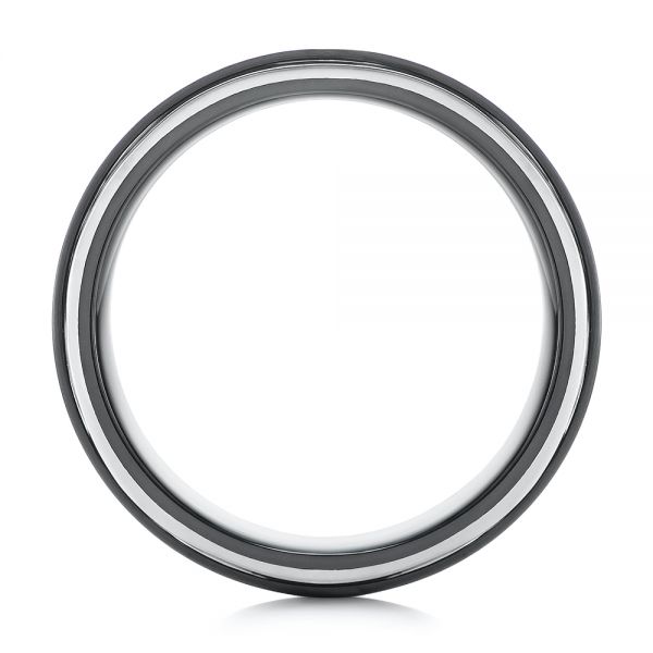 Two-tone Zirconium Men's Wedding Ring - Front View -  105893