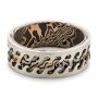 Wave Mokume Men's Wedding Band - Flat View -  102562 - Thumbnail