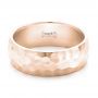 14k Rose Gold 14k Rose Gold Hammered Men's Wedding Band - Flat View -  102566 - Thumbnail