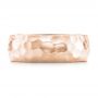 14k Rose Gold 14k Rose Gold Hammered Men's Wedding Band - Top View -  102566 - Thumbnail
