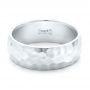 18k White Gold 18k White Gold Hammered Men's Wedding Band - Flat View -  102566 - Thumbnail