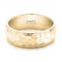 14k Yellow Gold 14k Yellow Gold Hammered Men's Wedding Band - Flat View -  102566 - Thumbnail