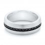 White Tungsten Black Sapphire Men's Band - Flat View -  102699 - Thumbnail