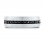 White Tungsten Black Sapphire Men's Band - Top View -  102699 - Thumbnail