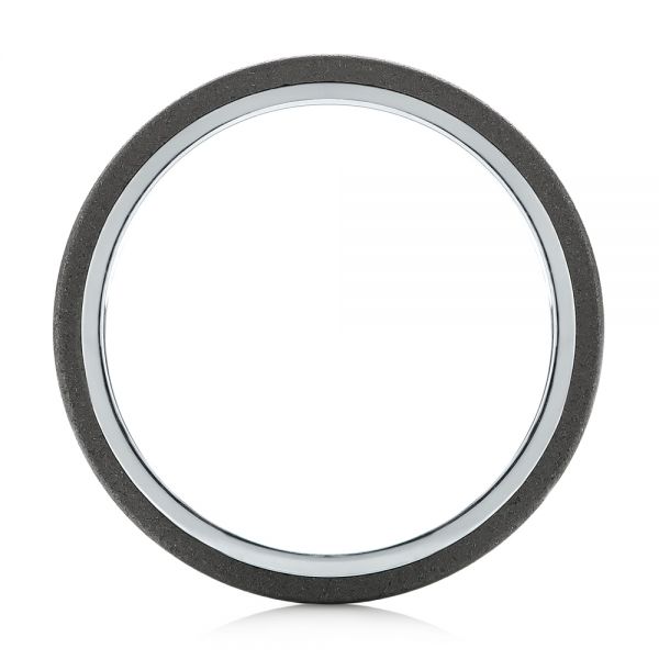 White Tungsten Carbide Men's Wedding Band - Front View - 103884