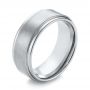 White Tungsten Men's Wedding Ring - Three-Quarter View -  103877 - Thumbnail