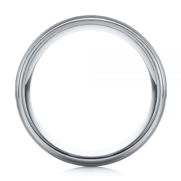 White Tungsten Men's Wedding Ring - Front View -  103877