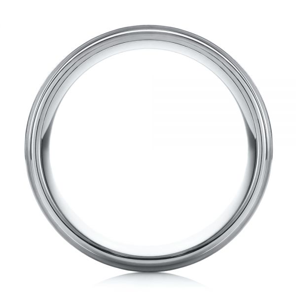 White Tungsten Men's Wedding Ring - Front View - 103877