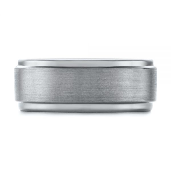 White Tungsten Men's Wedding Ring - Top View - 103877