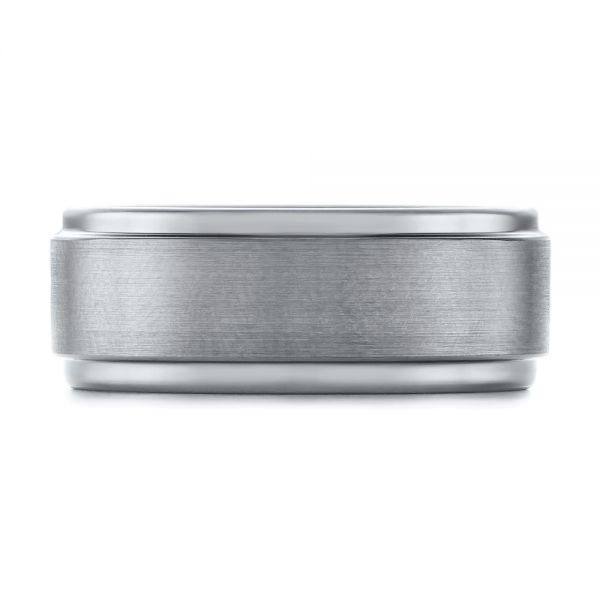 White Tungsten Men's Wedding Ring - Top View -  103877