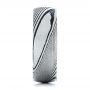 White Tungsten And Damascus Men's Wedding Band - Side View -  105308 - Thumbnail