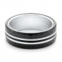 Tungsten And Black Carbon Fiber Men's Band - Flat View -  102680 - Thumbnail