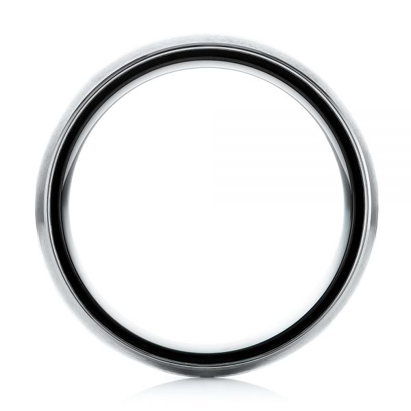 White And Black Tungsten Men's Wedding Band - Front View - 103873
