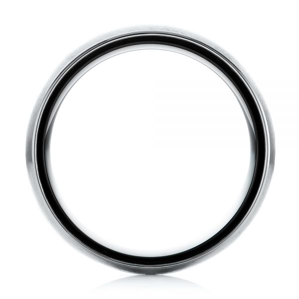 White And Black Tungsten Men's Wedding Band - Front View -  103873