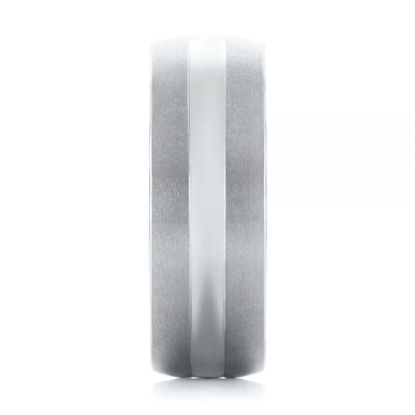 White And Black Tungsten Men's Wedding Band - Side View - 103873