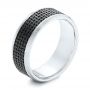 Woven Carbon Fiber Inlay Wedding Band - Three-Quarter View -  105528 - Thumbnail