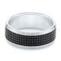 Woven Carbon Fiber Inlay Wedding Band - Flat View -  105528 - Thumbnail