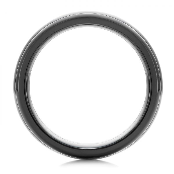 Zirconium Men's Wedding Ring With Hardwood Inlay - Front View - 105889