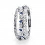  18K Gold Sapphire And Diamond Women's Wedding Bands - Parade - Three-Quarter View -  71 - Thumbnail