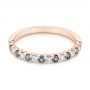 14k Rose Gold 14k Rose Gold Alexandrite And Diamond Wedding Band - Flat View -  104592 - Thumbnail