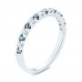 14k White Gold Alexandrite And Diamond Wedding Band - Three-Quarter View -  104592 - Thumbnail