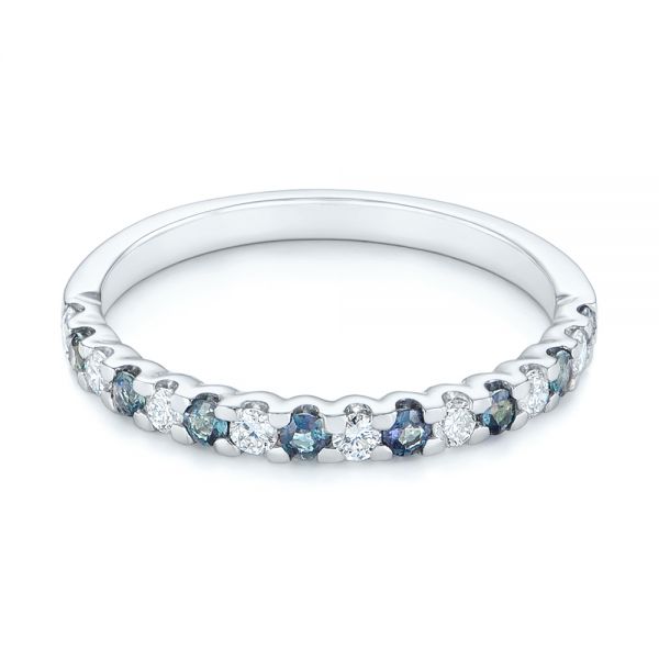  Platinum Platinum Alexandrite And Diamond Wedding Band - Flat View -  104592