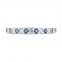 14k White Gold Alexandrite And Diamond Wedding Band - Top View -  104592 - Thumbnail