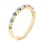 18k Yellow Gold 18k Yellow Gold Alexandrite And Diamond Wedding Band - Three-Quarter View -  104592 - Thumbnail