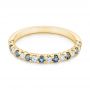 14k Yellow Gold 14k Yellow Gold Alexandrite And Diamond Wedding Band - Flat View -  104592 - Thumbnail