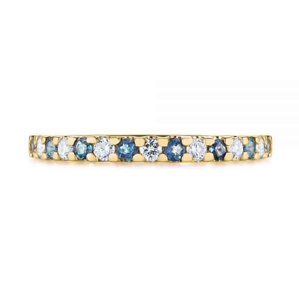 14k Yellow Gold 14k Yellow Gold Alexandrite And Diamond Wedding Band - Top View - 104592
