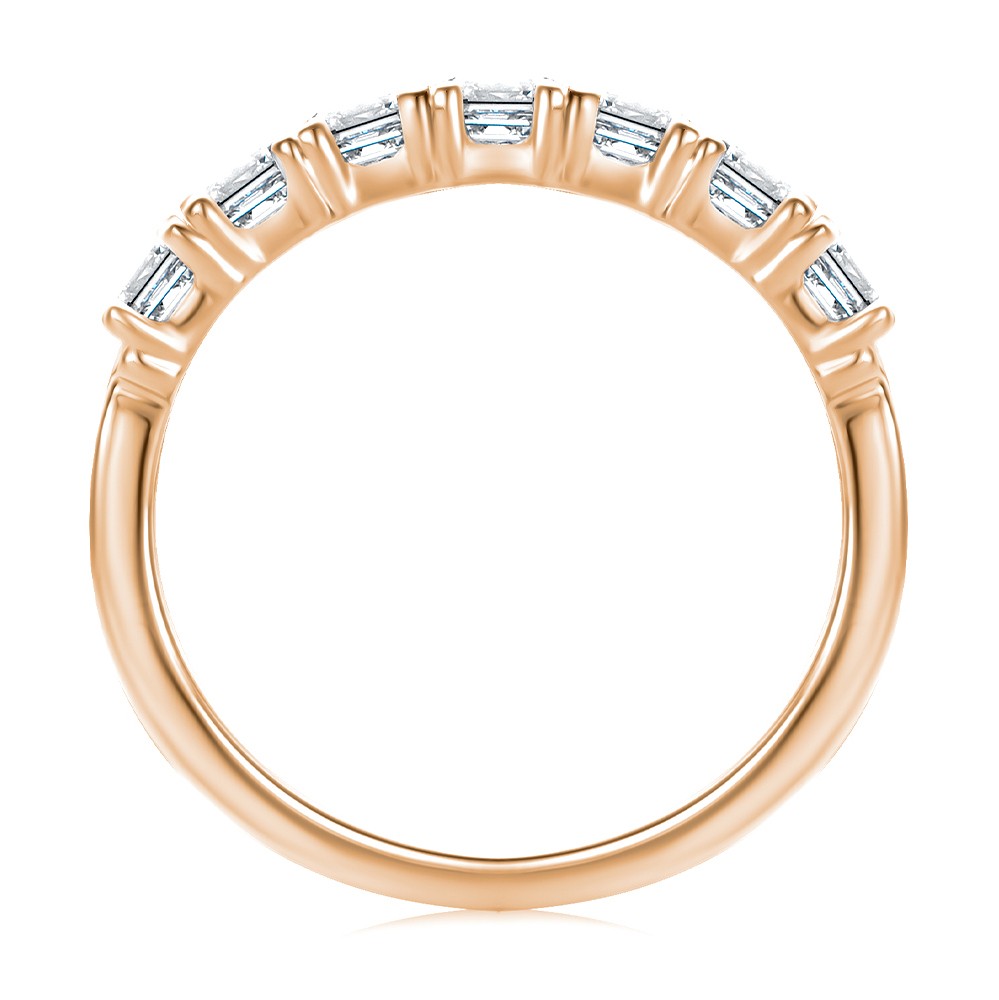 14k Rose Gold 14k Rose Gold Asscher Cut Diamond Wedding Band - Front View -  108331 - Thumbnail