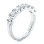 18k White Gold Asscher Cut Diamond Wedding Band - Three-Quarter View -  108331 - Thumbnail