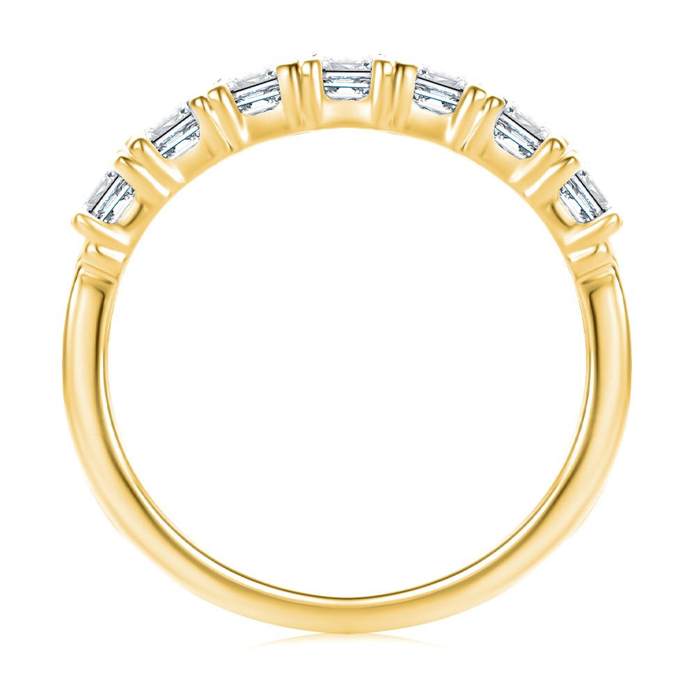 14k Yellow Gold 14k Yellow Gold Asscher Cut Diamond Wedding Band - Front View -  108331 - Thumbnail