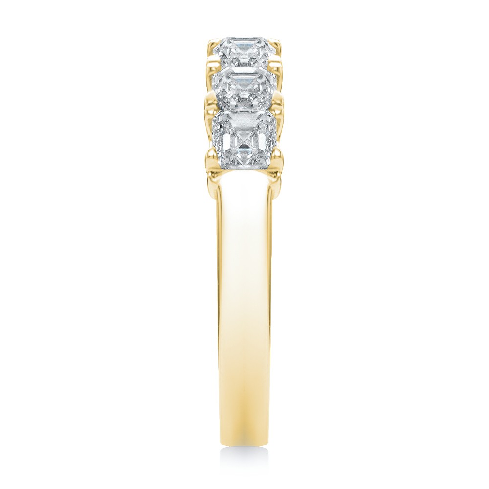 14k Yellow Gold 14k Yellow Gold Asscher Cut Diamond Wedding Band - Side View -  108331 - Thumbnail