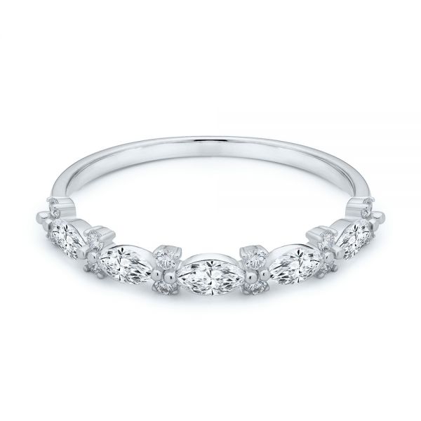 Platinum Platinum Assorted Diamond Wedding Band - Flat View - 107711