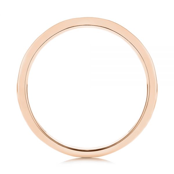14k Rose Gold 14k Rose Gold Baguette Blue Topaz And Diamond Wedding Band - Front View - 105423