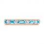 18k Rose Gold 18k Rose Gold Baguette Blue Topaz And Diamond Wedding Band - Top View -  105423 - Thumbnail