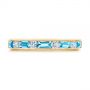 18k Yellow Gold 18k Yellow Gold Baguette Blue Topaz And Diamond Wedding Band - Top View -  105423 - Thumbnail