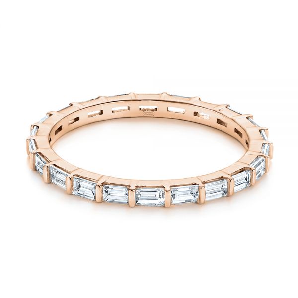 14k Rose Gold 14k Rose Gold Baguette Diamond Eternity Wedding Band - Flat View - 105865