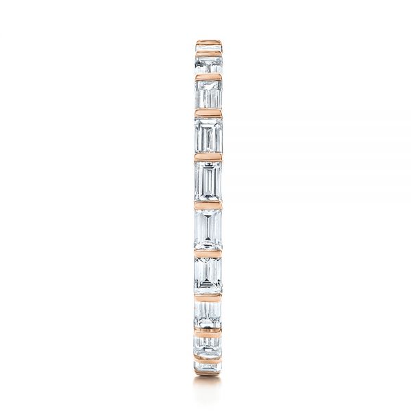 14k Rose Gold 14k Rose Gold Baguette Diamond Eternity Wedding Band - Side View -  105865